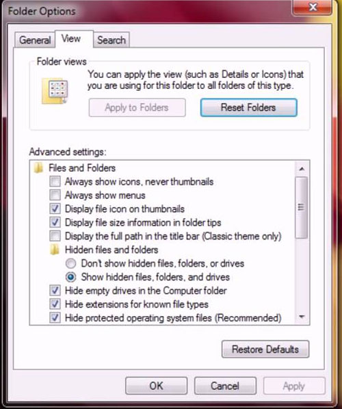 Folder Option Windows 8