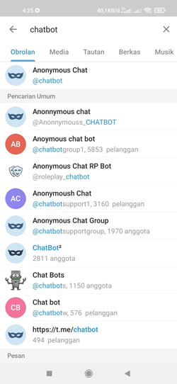 Chatbot Anonymous Telegram